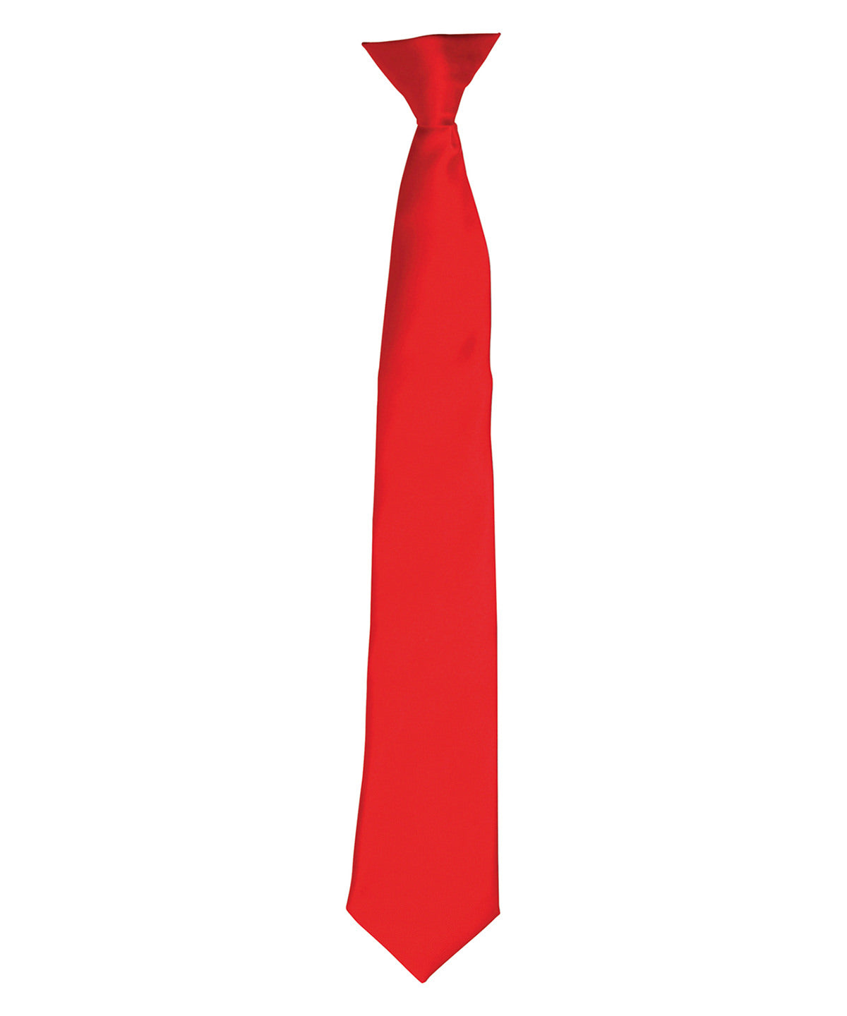 Personalised Ties - Mid Red Premier 'Colours' satin clip tie