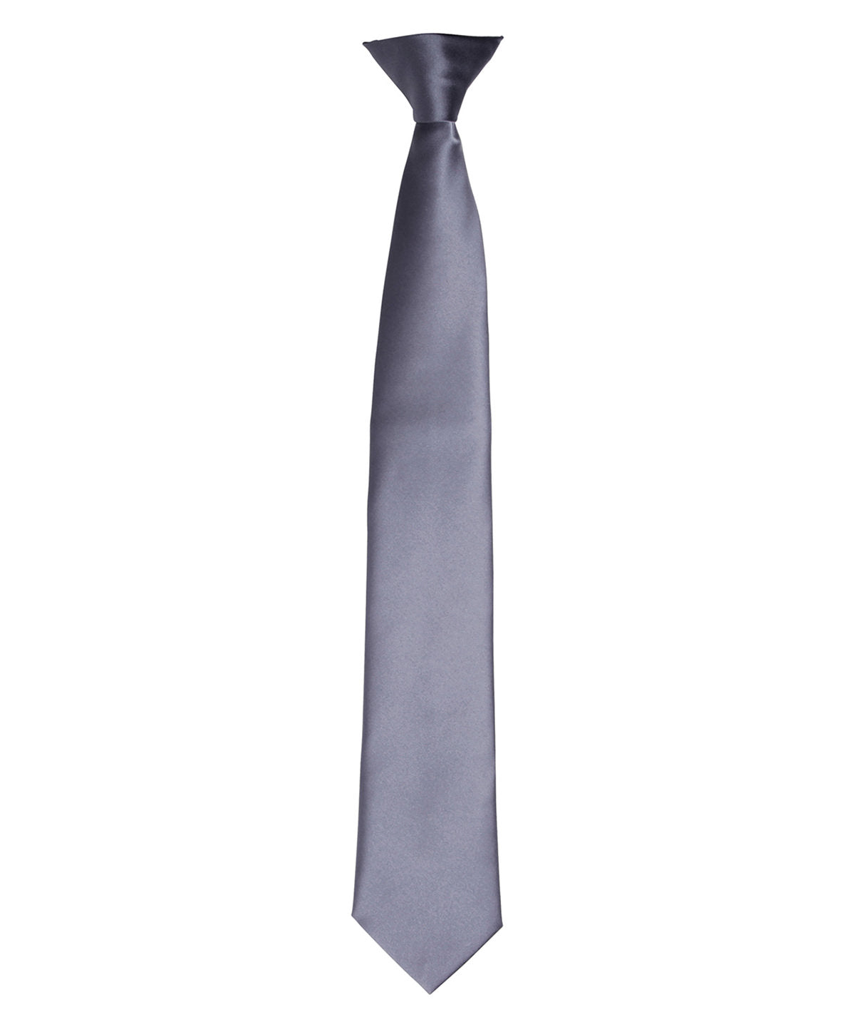 Personalised Ties - Dark Grey Premier 'Colours' satin clip tie