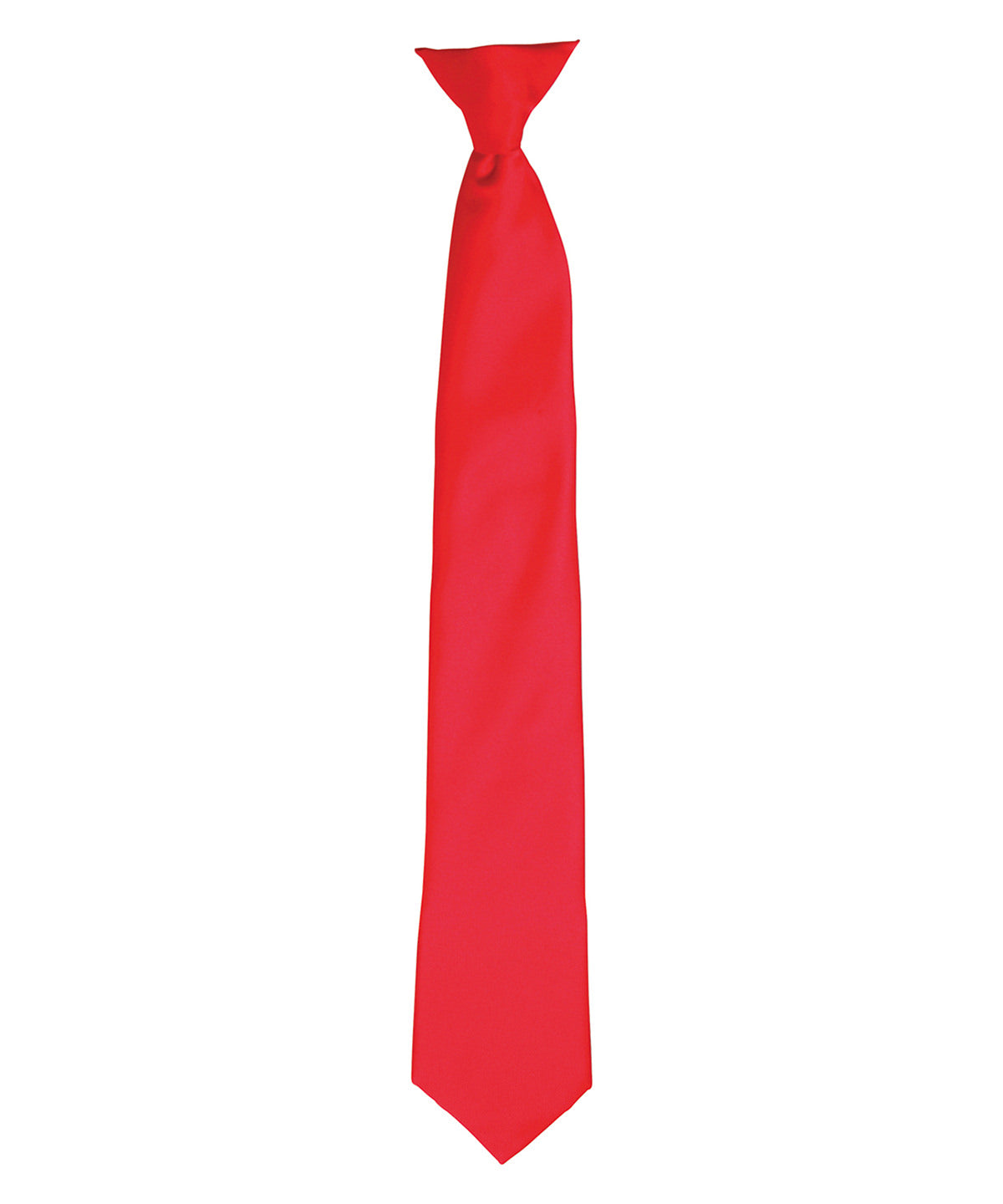 Personalised Ties - Bright Red Premier 'Colours' satin clip tie