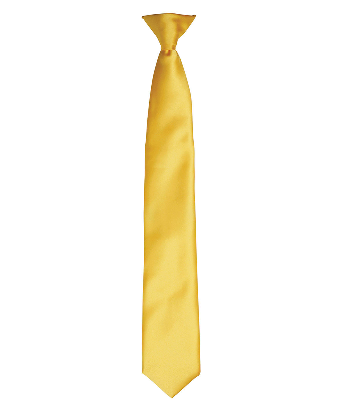 Personalised Ties - Mid Yellow Premier 'Colours' satin clip tie