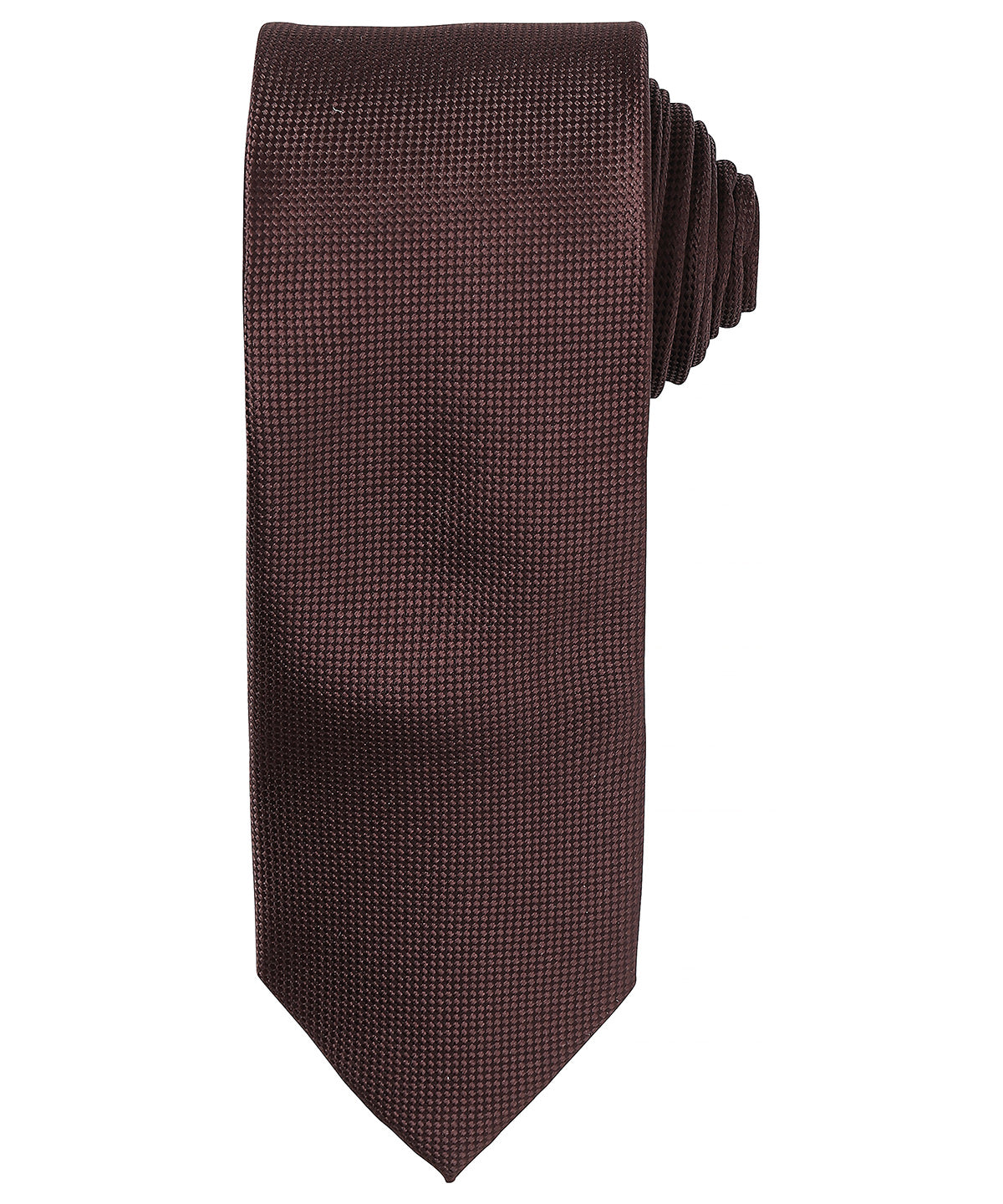 Personalised Ties - Dark Brown Premier Micro waffle tie