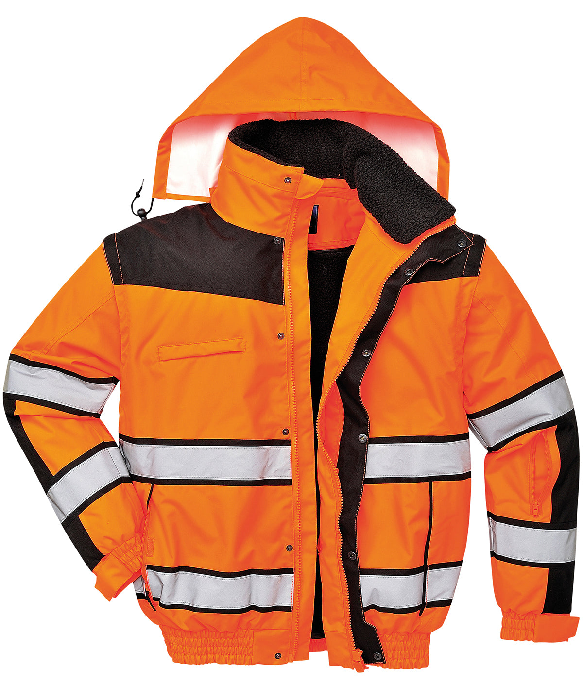 Personalised Jackets - Mid Orange Portwest Hi-vis classic bomber jacket (C466)