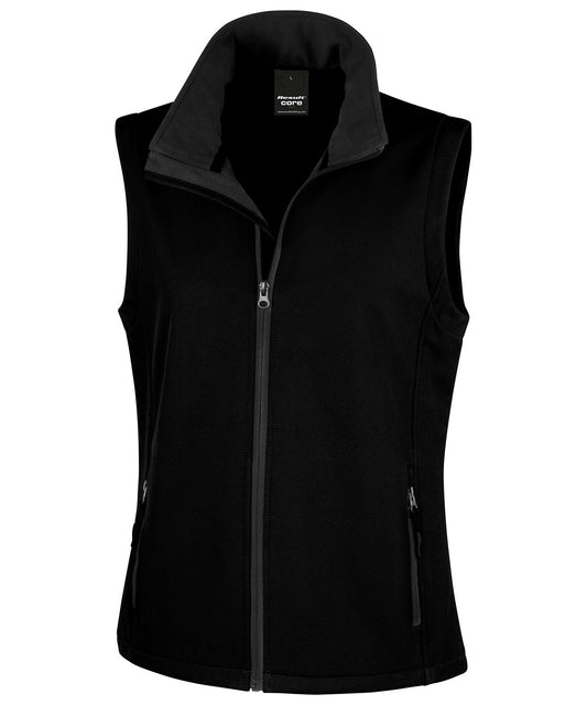 Personalised Body Warmers - Black Result Core Women's printable softshell bodywarmer