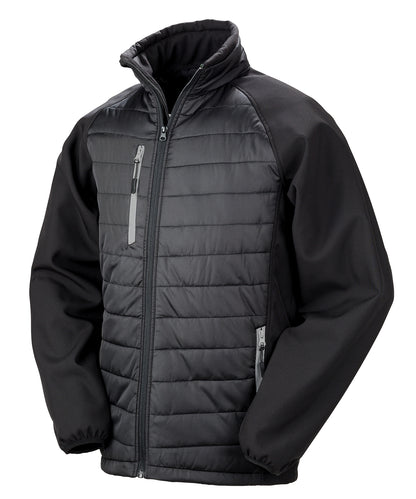 Personalised Jackets - Black Result Genuine Recycled Compass padded softshell jacket