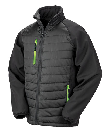 Personalised Jackets - Black Result Genuine Recycled Compass padded softshell jacket