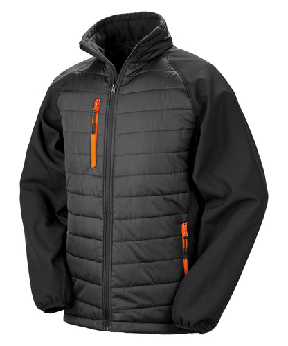 Personalised Jackets - Black Result Genuine Recycled Compass padded softshell jacket