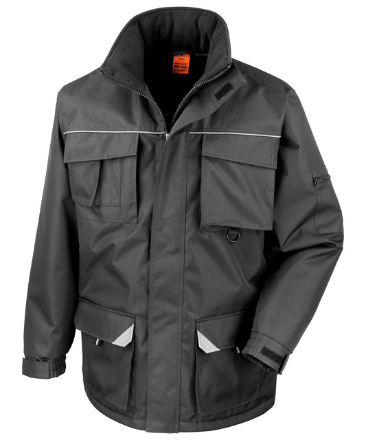 Personalised Jackets - Black Result Workguard Work-Guard Sabre long coat