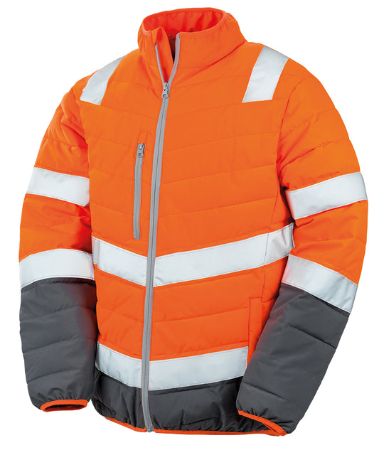 Personalised Jackets - Neon Orange Result Safeguard Soft padded safety jacket