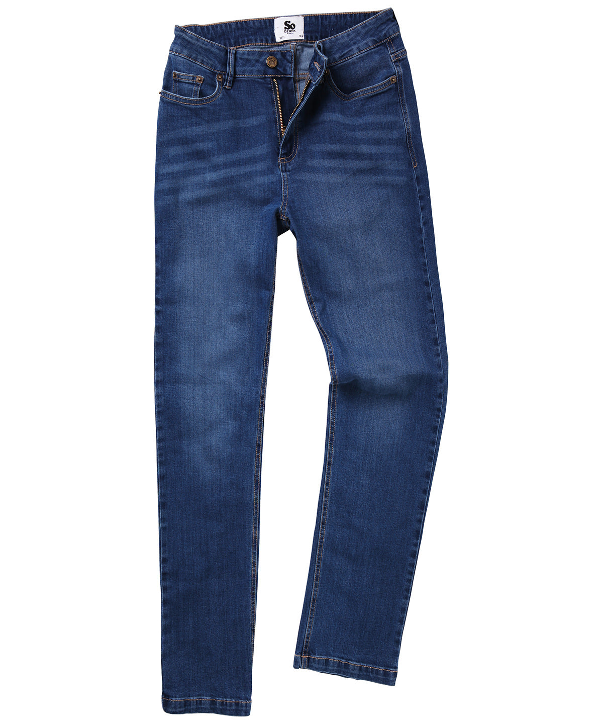 Personalised Trousers - Black AWDis So Denim Women's Katy straight jeans