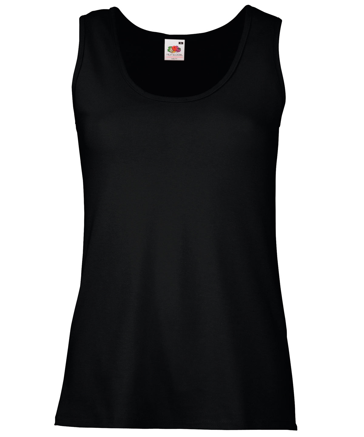 Personalised Vests - Black Fruit of the Loom Women's valueweight vest