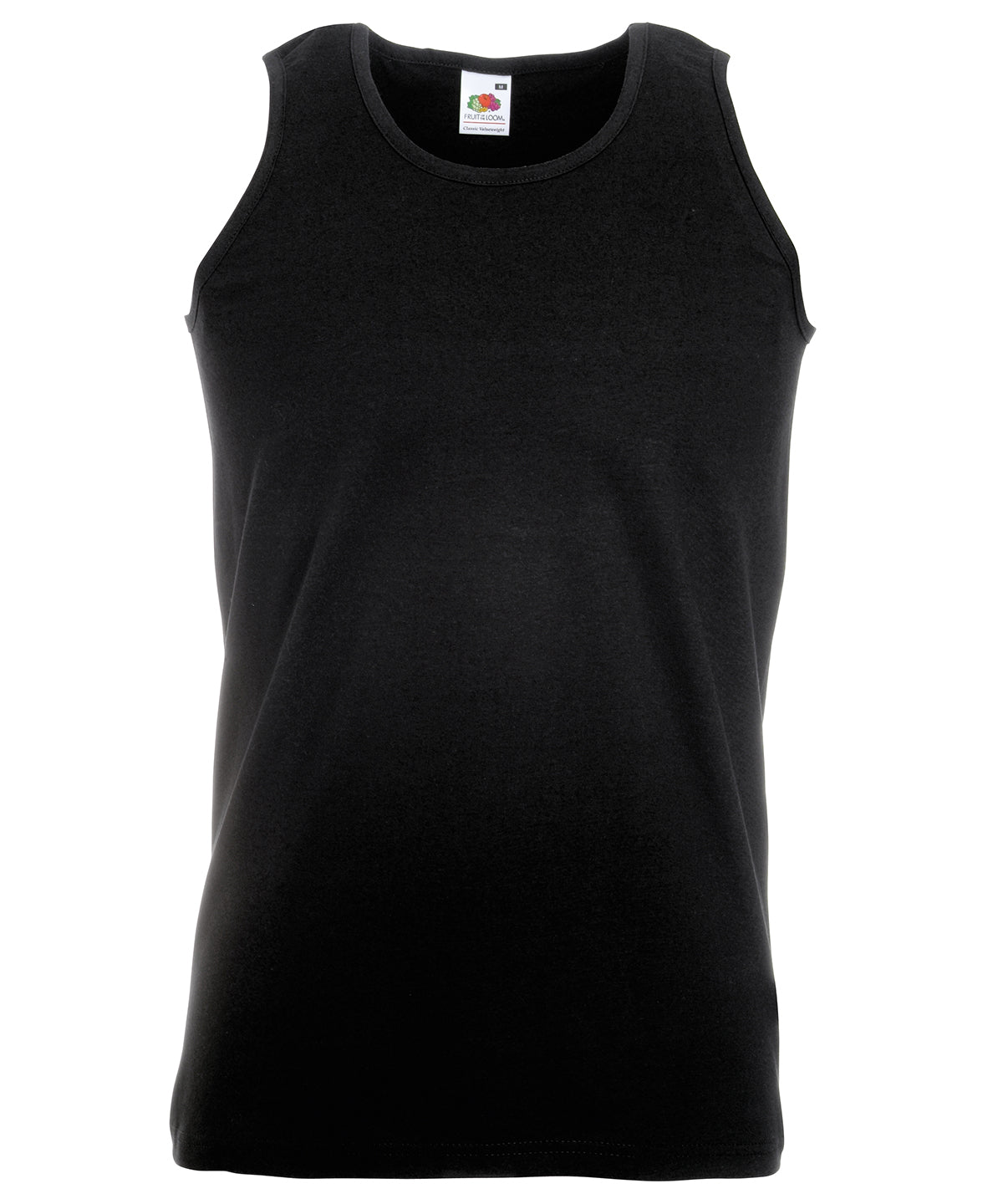 Personalised Vests - Black Fruit of the Loom Valueweight athletic vest