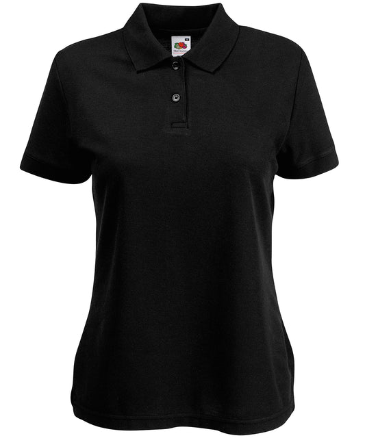 Personalised Polo Shirts - Black Fruit of the Loom Women's 65/35 polo