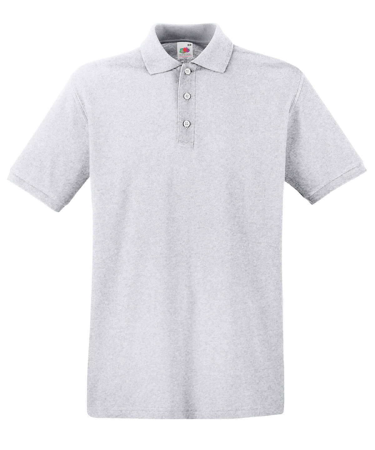 Personalised Polo Shirts - Heather Grey Fruit of the Loom Premium polo
