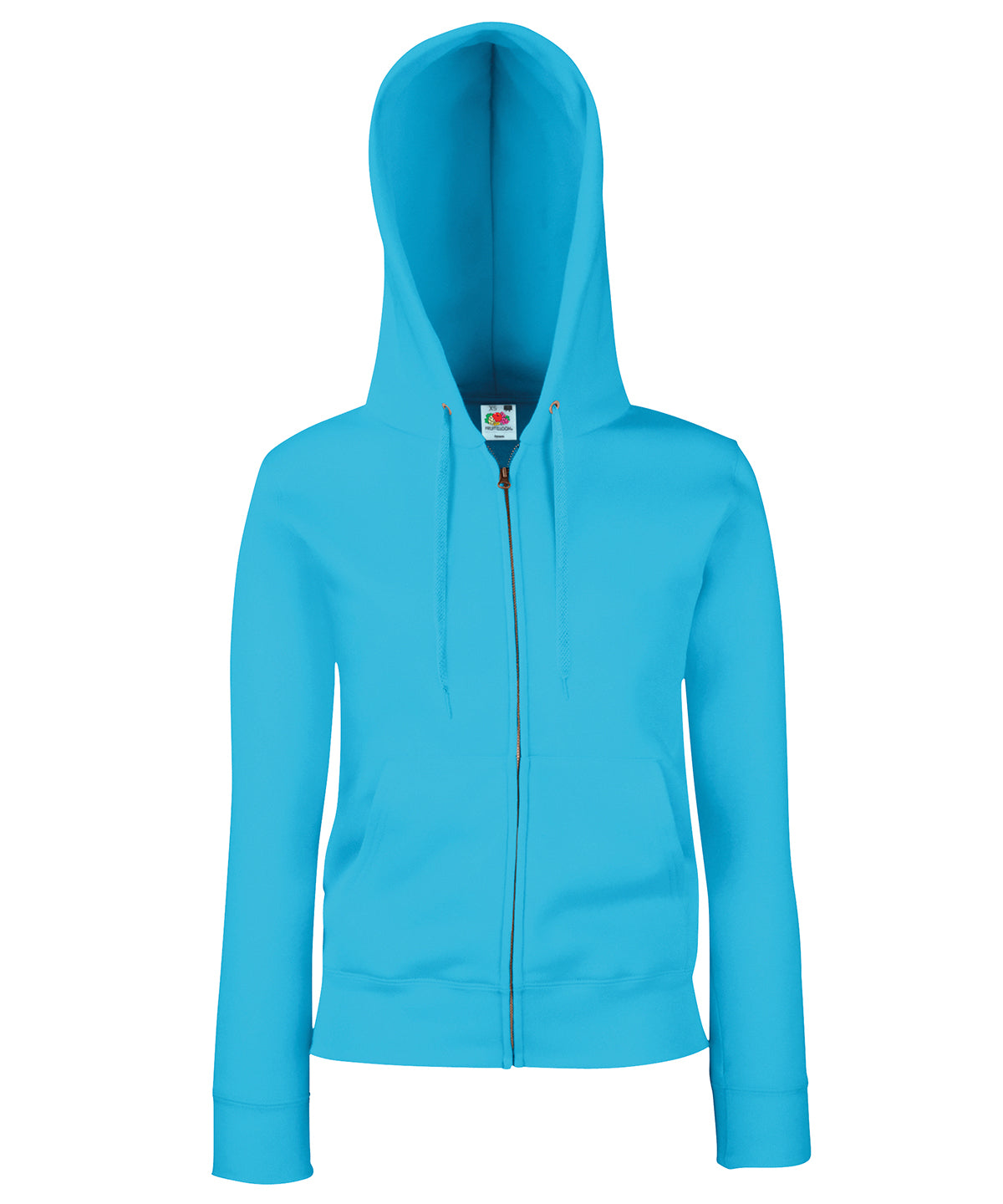 Personalised Hoodies - Mid Blue Fruit of the Loom Women's premium 70/30 hooded sweatshirt jacket