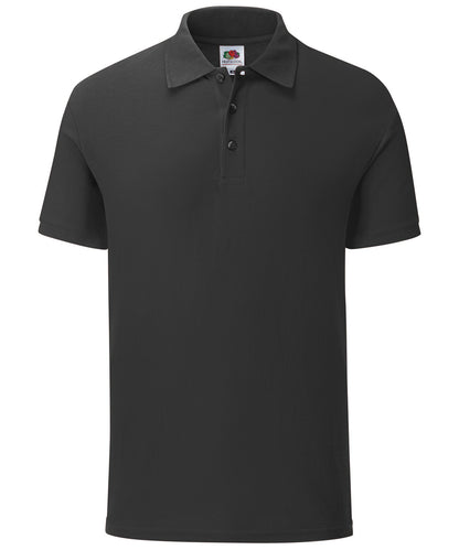 Personalised Polo Shirts - Black Fruit of the Loom Iconic polo