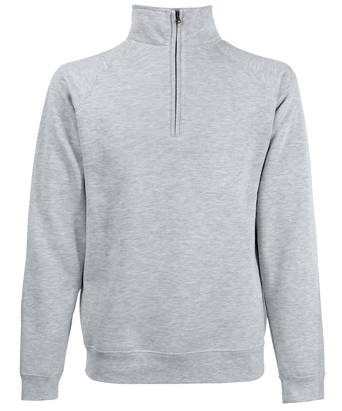 Personalised Sweatshirts - Black Fruit of the Loom Premium 70/30 zip-neck sweatshirt