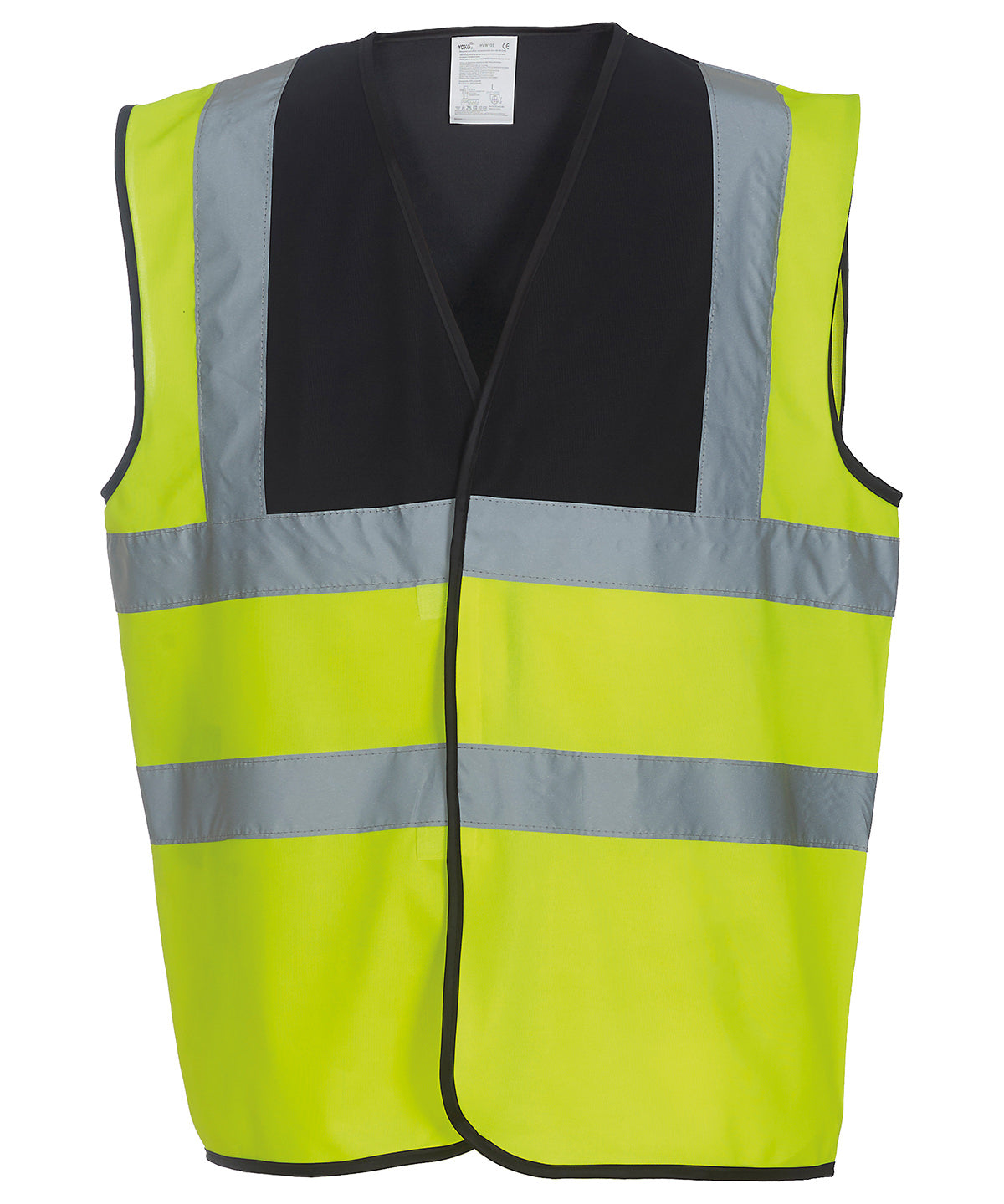 Personalised Safety Vests - Neon Yellow Yoko Hi-vis 2-band-and-braces waistcoat (HVW100)