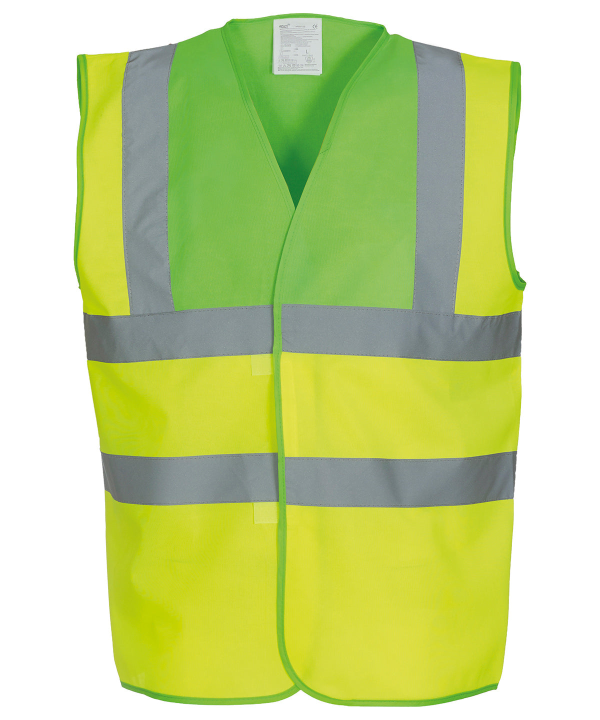 Personalised Safety Vests - Neon Yellow Yoko Hi-vis 2-band-and-braces waistcoat (HVW100)