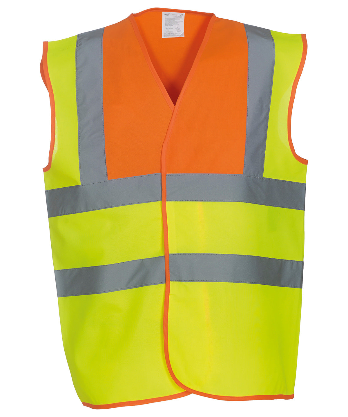 Personalised Safety Vests - Mid Yellow Yoko Hi-vis 2-band-and-braces waistcoat (HVW100)