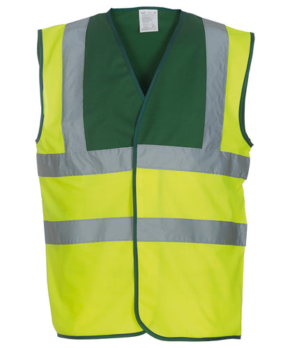 Personalised Safety Vests - Mid Yellow Yoko Hi-vis 2-band-and-braces waistcoat (HVW100)