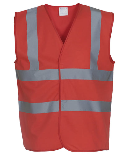 Personalised Safety Vests - Mid Red Yoko Hi-vis 2-band-and-braces waistcoat (HVW100)