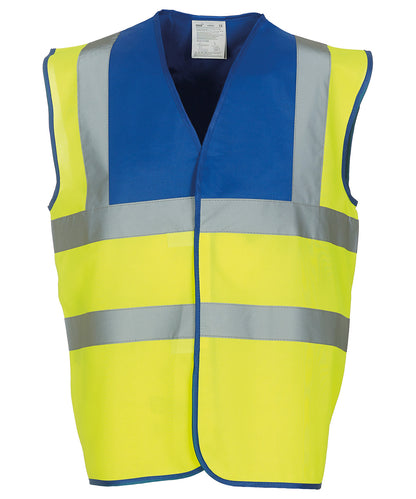 Personalised Safety Vests - Mid Red Yoko Hi-vis 2-band-and-braces waistcoat (HVW100)