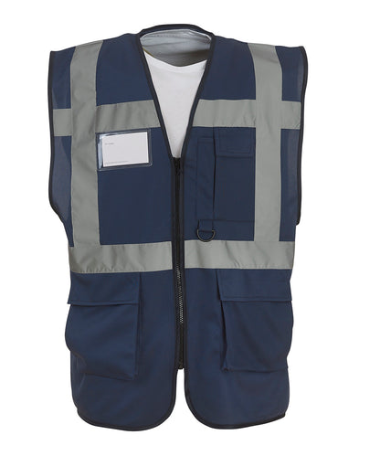 Personalised Safety Vests - Black Yoko Multifunctional executive hi-vis waistcoat (HVW801)