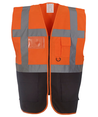 Personalised Safety Vests - Black Yoko Multifunctional executive hi-vis waistcoat (HVW801)