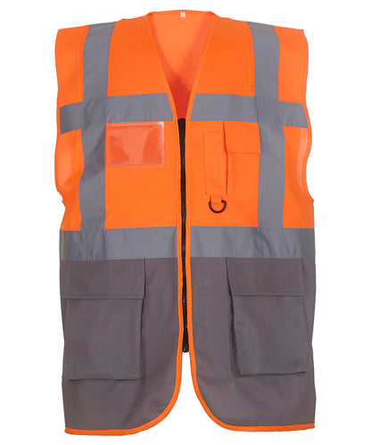 Personalised Safety Vests - Black Yoko Multifunctional executive hi-vis waistcoat (HVW801)