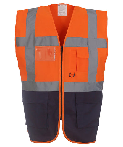 Personalised Safety Vests - Black Yoko Multifunctional executive hi-vis waistcoat (HVW801)