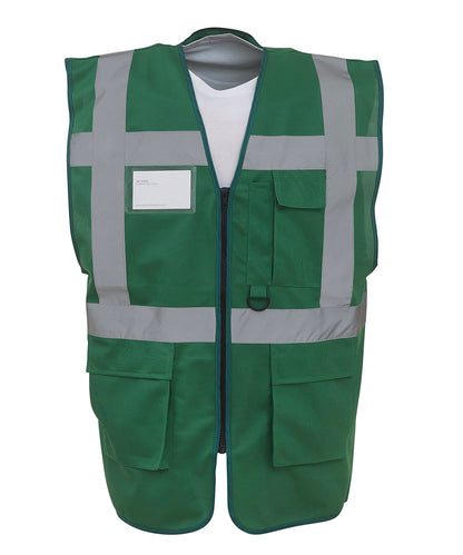 Personalised Safety Vests - Lime Yoko Multifunctional executive hi-vis waistcoat (HVW801)