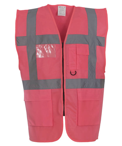 Personalised Safety Vests - Lime Yoko Multifunctional executive hi-vis waistcoat (HVW801)