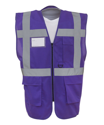 Personalised Safety Vests - Lime Yoko Multifunctional executive hi-vis waistcoat (HVW801)