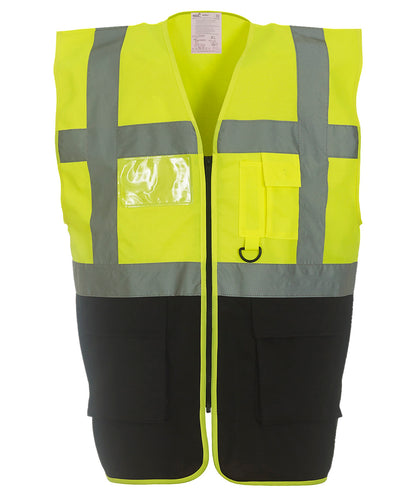 Personalised Safety Vests - Sky Blue Yoko Multifunctional executive hi-vis waistcoat (HVW801)