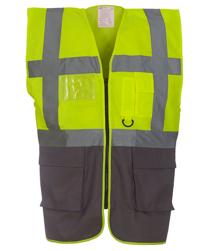 Personalised Safety Vests - Sky Blue Yoko Multifunctional executive hi-vis waistcoat (HVW801)