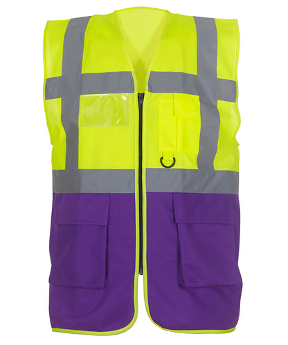 Personalised Safety Vests - White Yoko Multifunctional executive hi-vis waistcoat (HVW801)