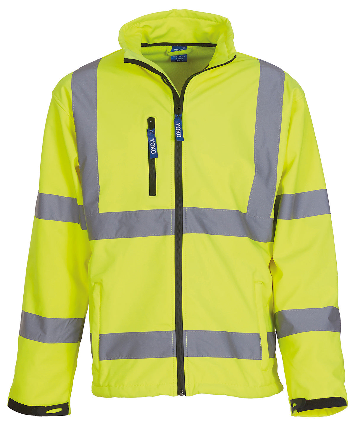 Personalised Jackets - Black Yoko Hi-vis softshell jacket (HVK09)