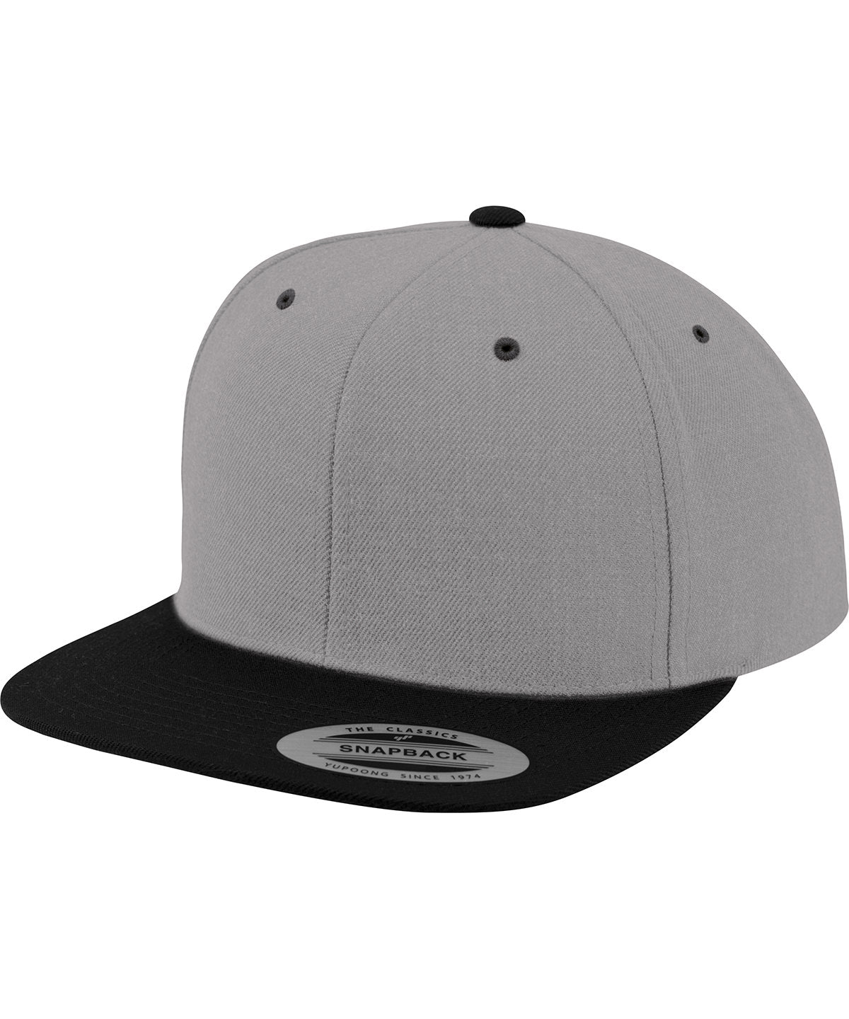 Personalised Caps - Heather Grey Flexfit by Yupoong The classic snapback 2-tone  (6089MT)