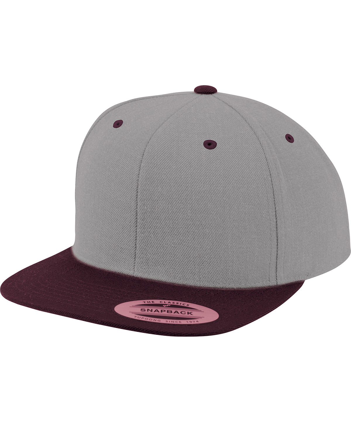 Personalised Caps - Heather Grey Flexfit by Yupoong The classic snapback 2-tone  (6089MT)