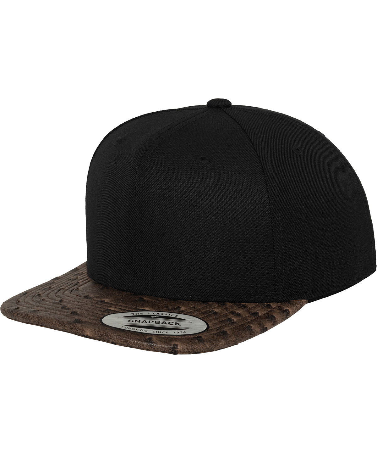 Personalised Caps - Black Flexfit by Yupoong Leather snapback (6089LH)