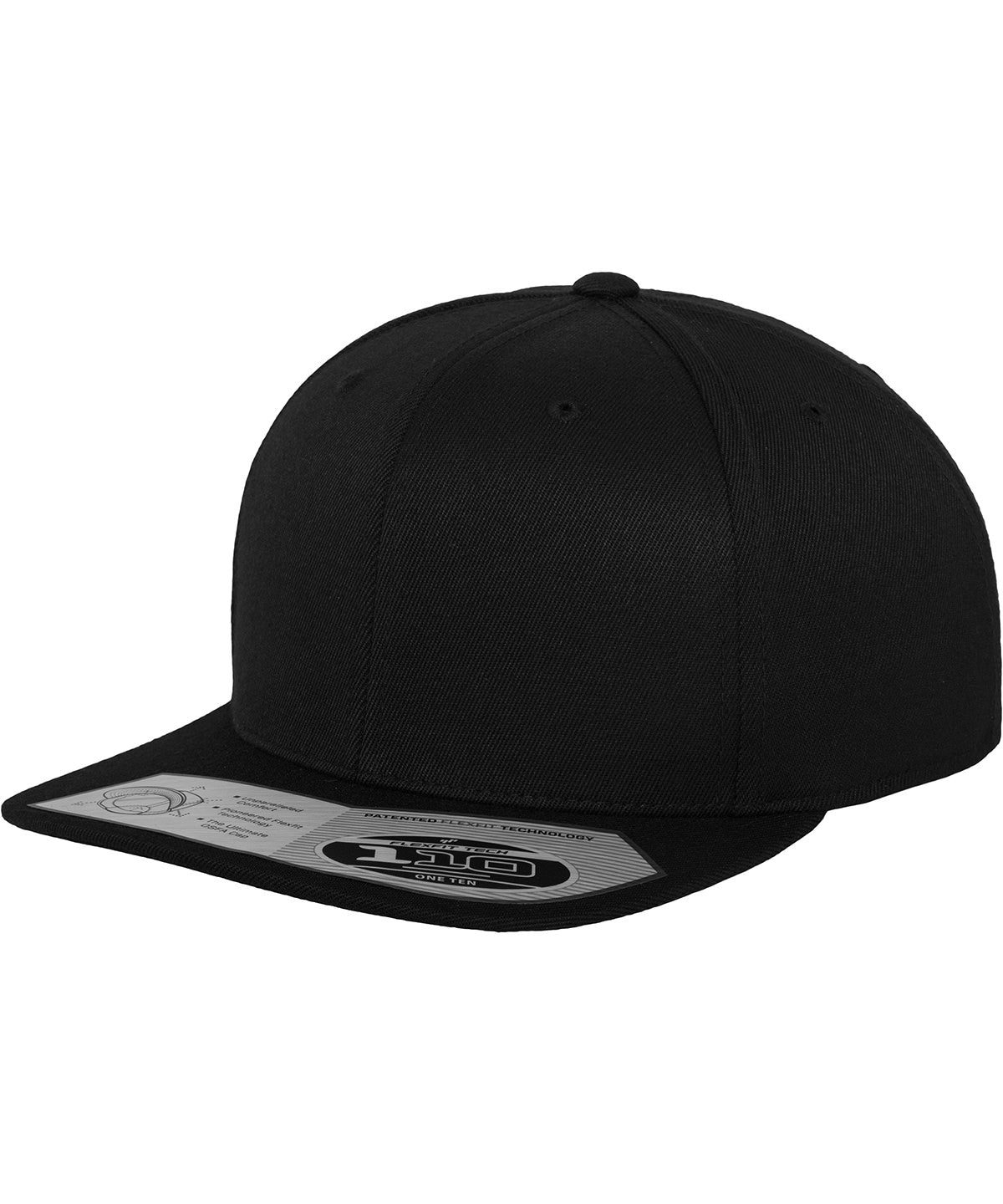 Personalised Caps - Black Flexfit by Yupoong 110 fitted snapback (110)