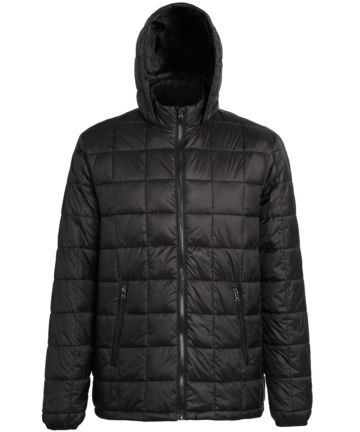 Personalised Jackets - Black 2786 Box quilt hooded jacket
