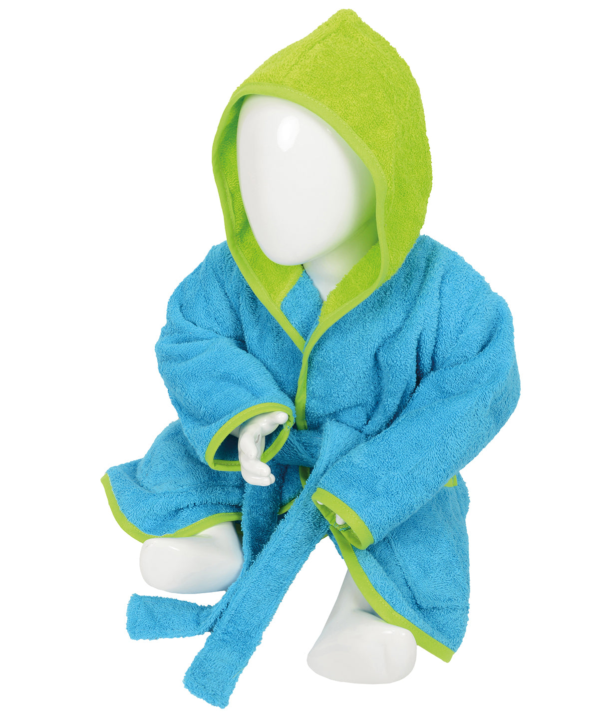 Personalised Robes - Turquoise A&R Towels ARTG® Babiezz® hooded bathrobe