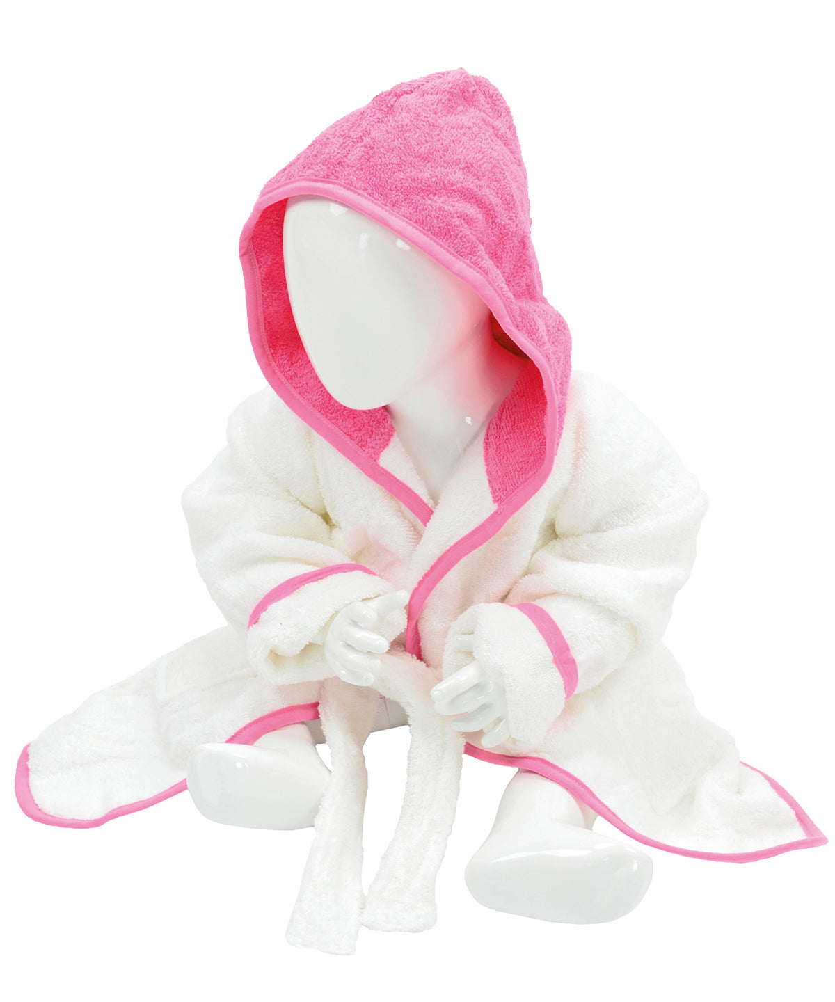 Personalised Robes - Mid Pink A&R Towels ARTG® Babiezz® hooded bathrobe