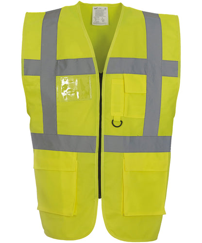 Personalised Safety Vests - Sky Blue Yoko Multifunctional executive hi-vis waistcoat (HVW801)