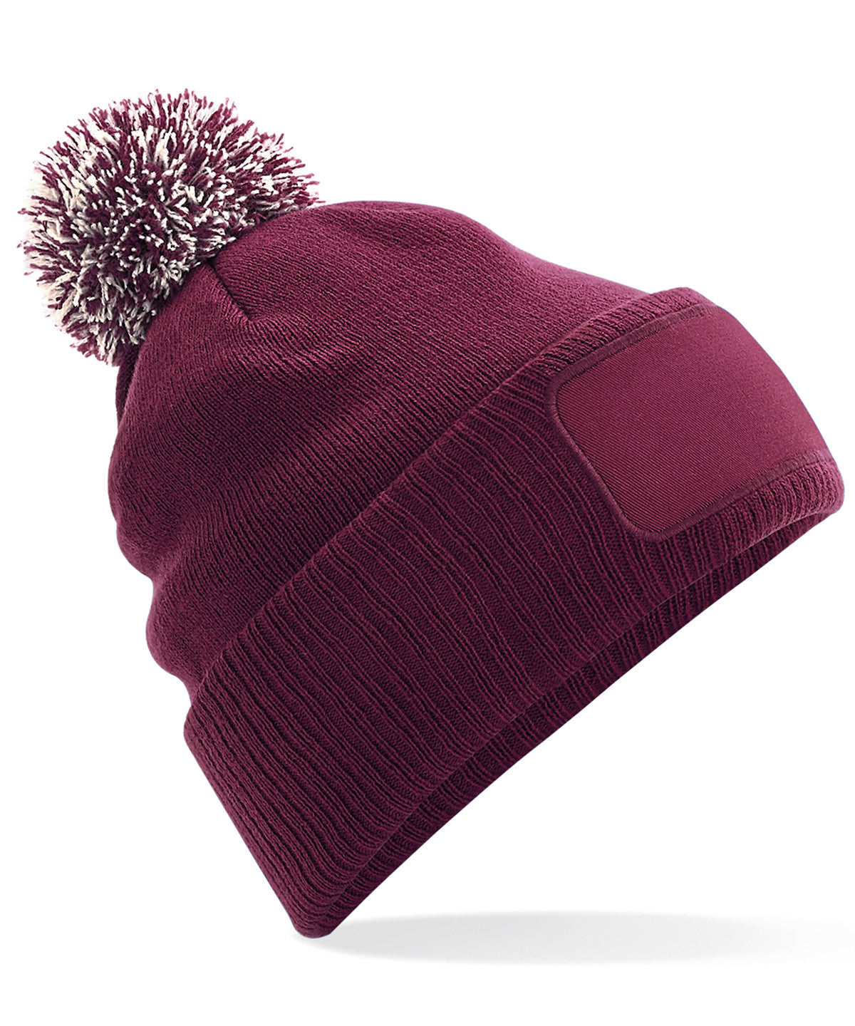 Personalised Hats - Burgundy Beechfield Snowstar® patch beanie