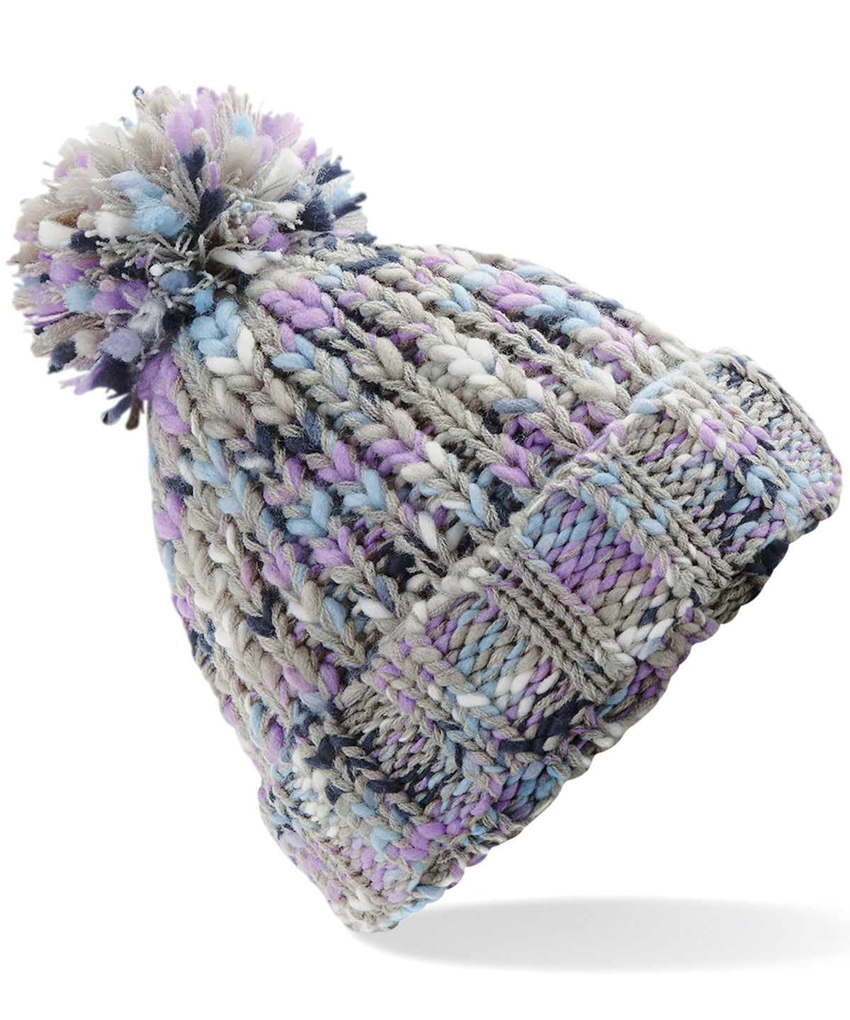 Personalised Hats - Multicolour Beechfield Twister pom pom beanie