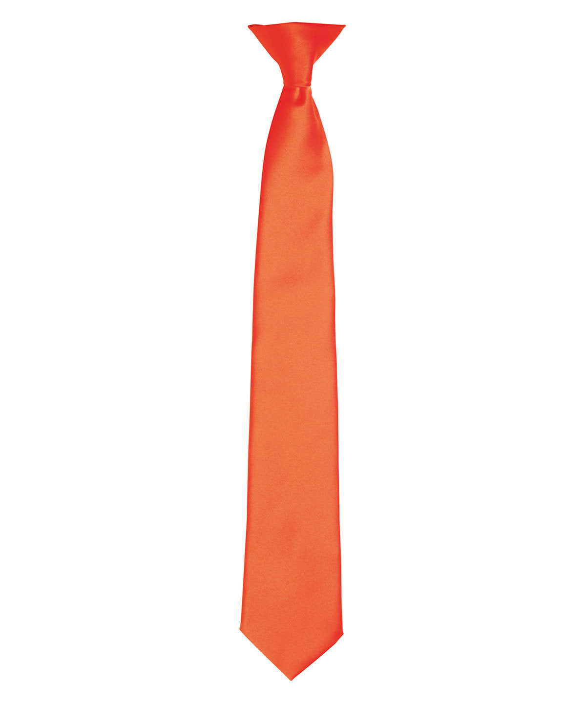 Personalised Ties - Mid Orange Premier 'Colours' satin clip tie