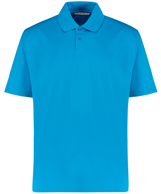 Personalised Polo Shirts - Mid Blue Kustom Kit Cooltex® plus piqué polo (regular fit)