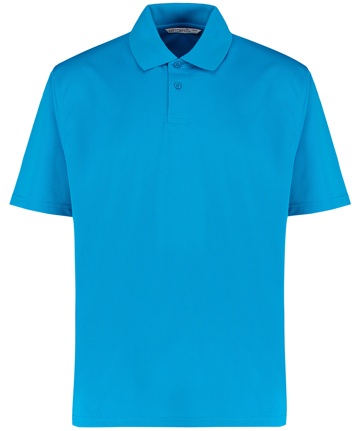 Personalised Polo Shirts - Mid Blue Kustom Kit Cooltex® plus piqué polo (regular fit)